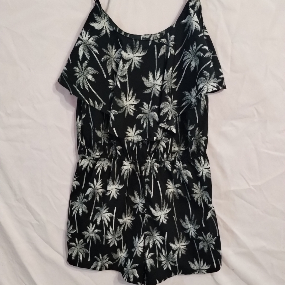 Arizona jean romper black palm tree‎